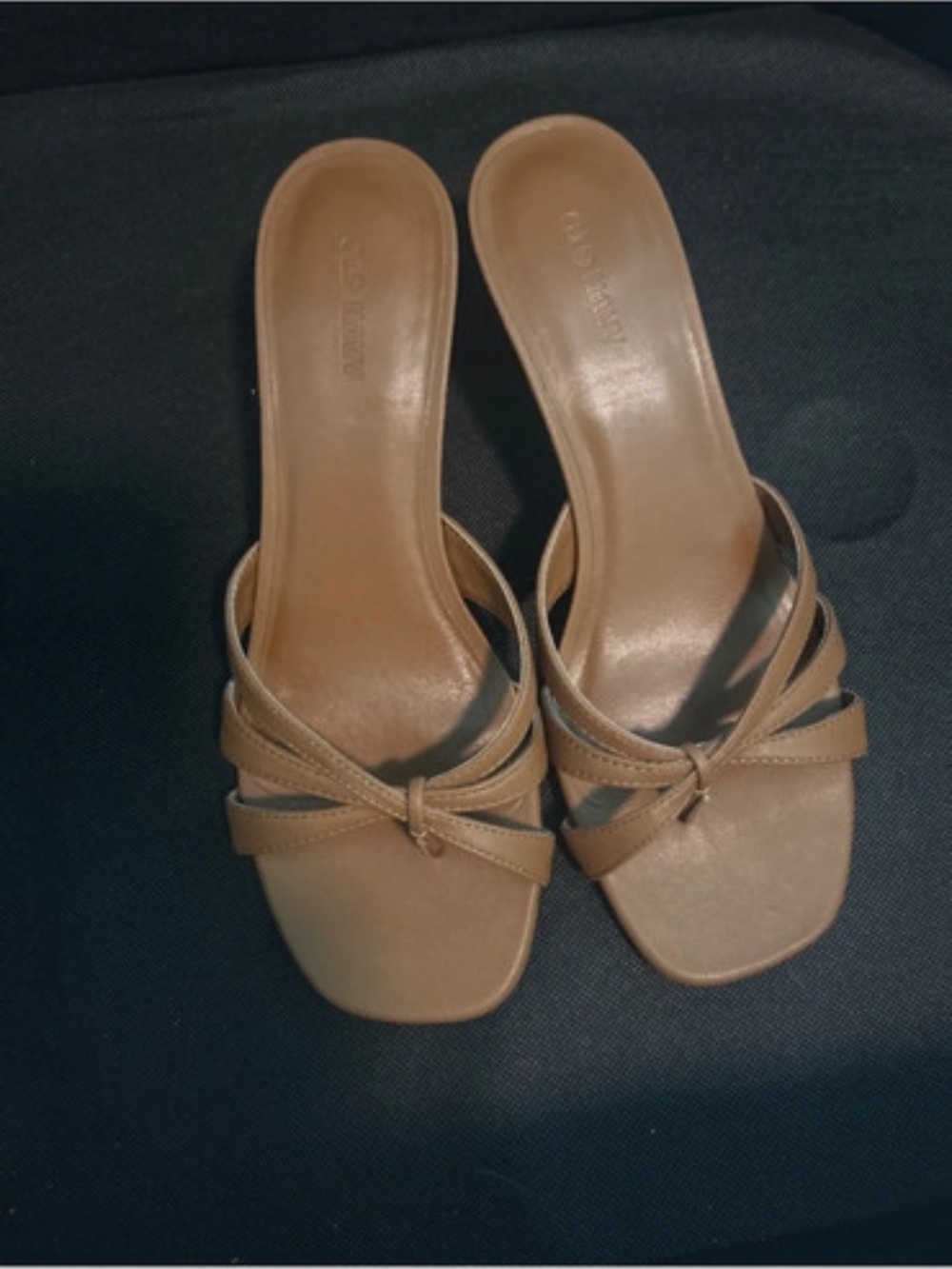 Old Navy Tan Knot Slide Sandals
